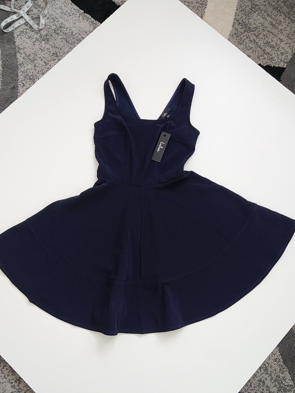 NWT Lulus Navy Blue Skater Dress Flare Mini Sleeveless Size Small